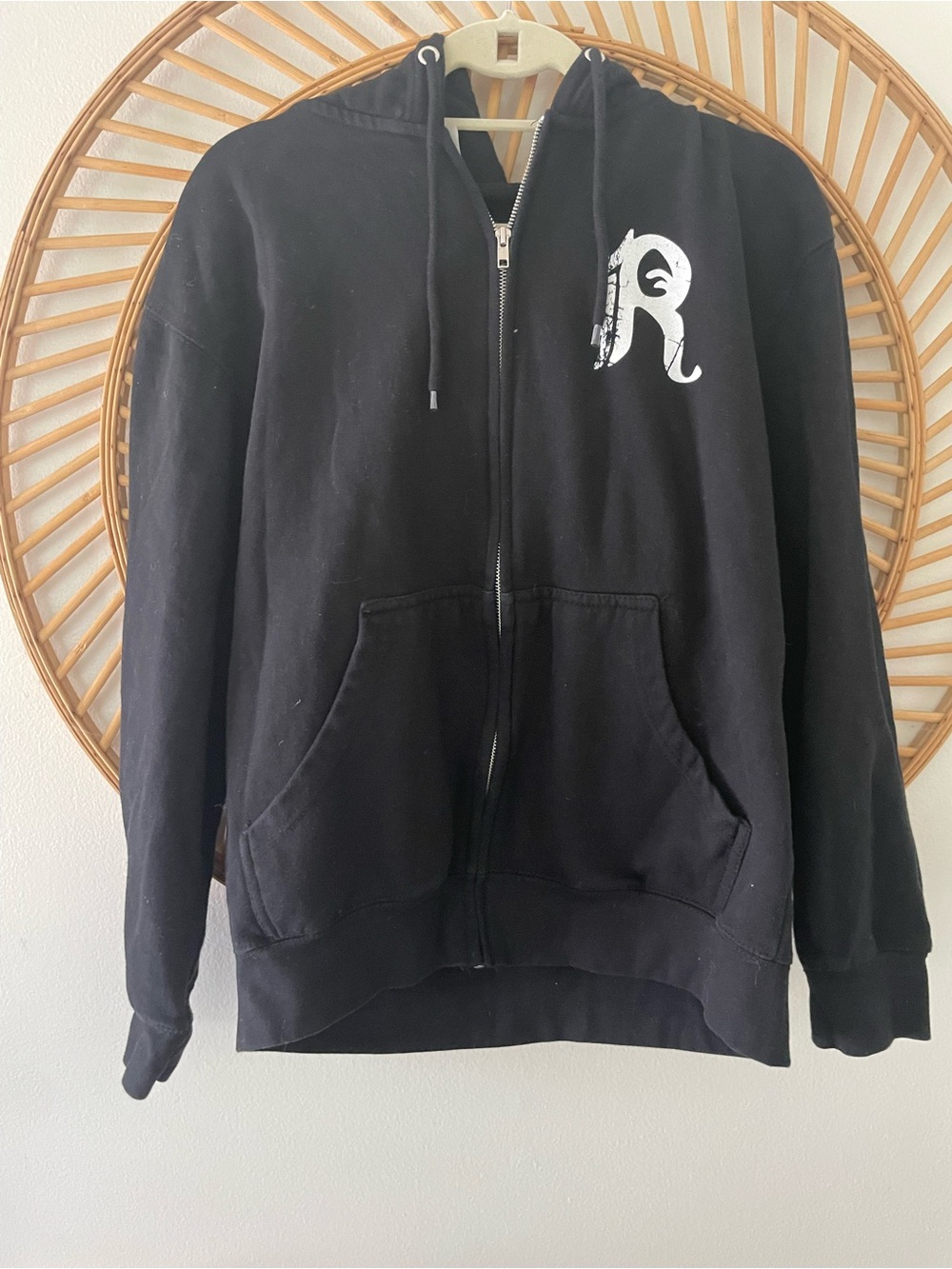Rebolution reggae band Black Zip-Up Hoodie with White Graphic size large